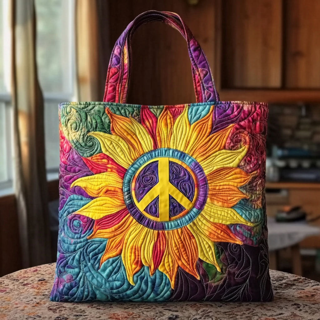 Bright Spirit Sunflower Quilted Tote Bag