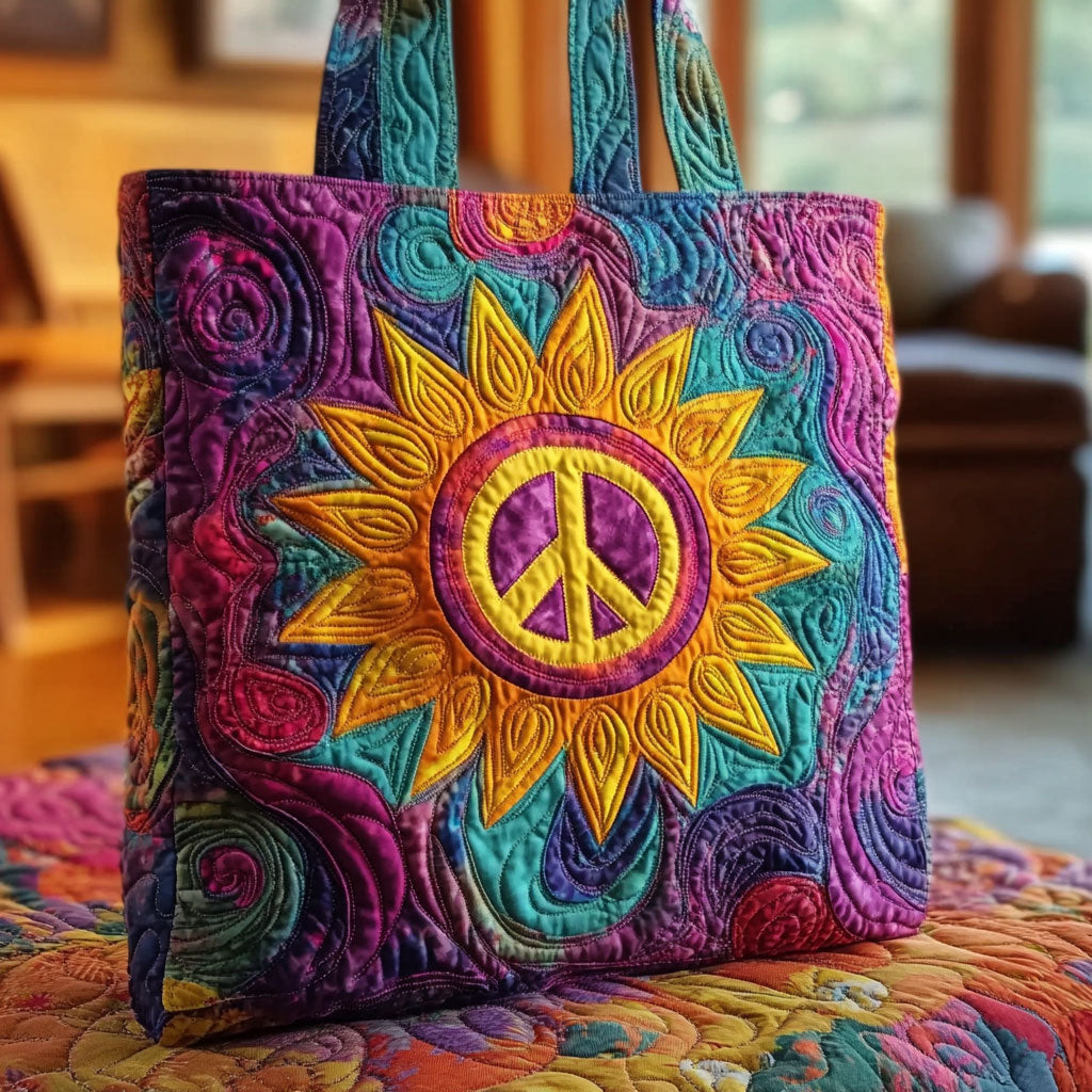 Earthy Sunflower Quilted Tote Bag