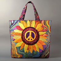 Bohemian Sunflower Quilted Tote Bag